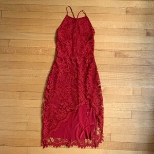 For Love And Lemons Red Lace Dress